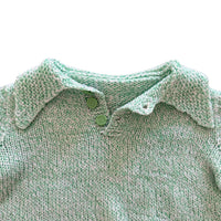 Pull maille col ouvert vert - 12 mois