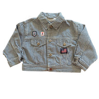 Veste jean rayée patch - 12 mois