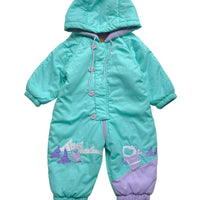 Combi pilote ours skieurs pastel - 6 mois