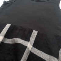 Robe bi-matière carreaux noire - 6 ans