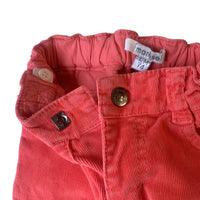 Jean droit velours rose - 12 mois
