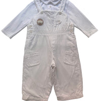 Ensemble salopette + t-shirt blanc - 12 mois