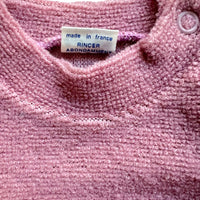 Pull bouclette vieux rose - 6 mois