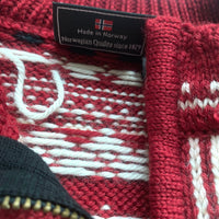 Pull norvégien en laine bordeaux - 6 ans