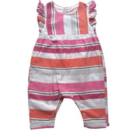 Combinaison rayée rose - 1 mois