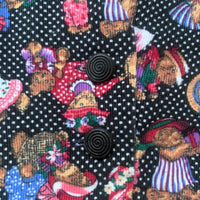 Gilet velours oursons fait main - 4/5 ans