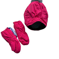 Ensemble bonnet et gants kway fuschia - 24/36 mois