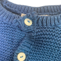 Gilet point mousse bleu - 12 mois