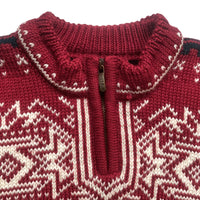 Pull norvégien en laine bordeaux - 6 ans