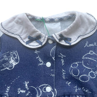 Robe molleton imprimée bleue - 6 mois