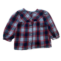 Blouse à carreaux brodée - 6 mois