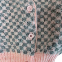 Gilet jacquard carreaux rose - 6 mois