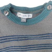 Combinaison tricot grise - 3 mois