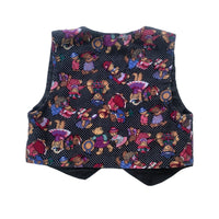 Gilet velours oursons fait main - 4/5 ans