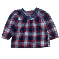 Blouse à carreaux brodée - 6 mois