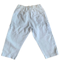 Pantalon à poches en coton et lin bleu ciel - 18 mois