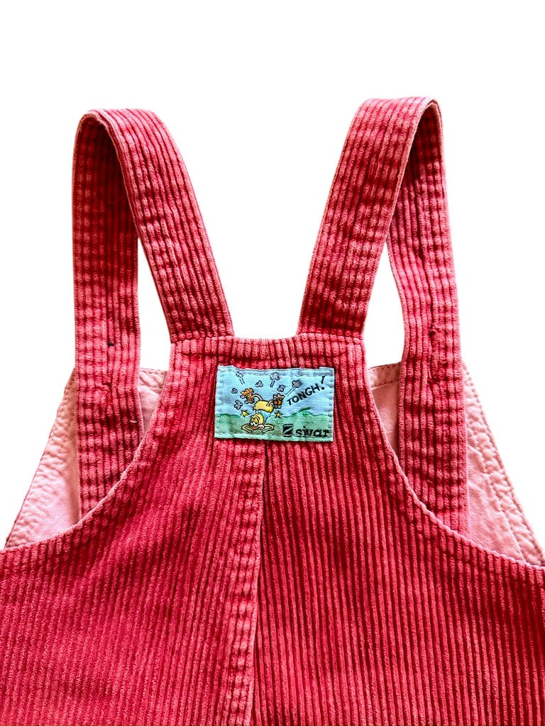 Salopette rayée velours côtelé rose - 24 mois