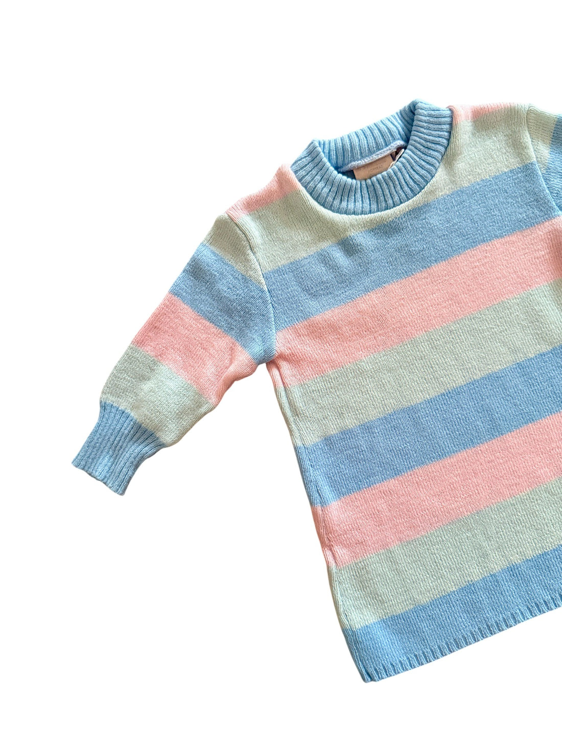 Robe pull rayée pastel - 12 mois
