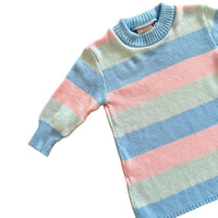 Robe pull rayée pastel - 12 mois