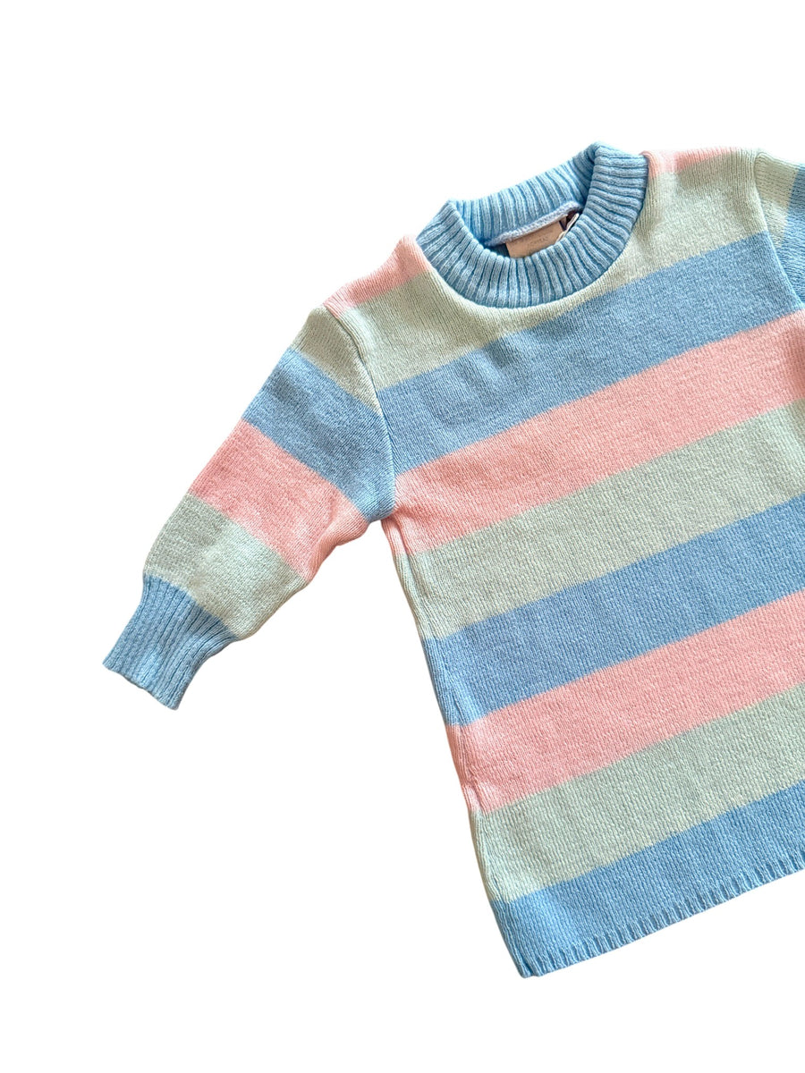 Robe pull rayée pastel - 12 mois