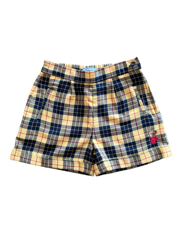 Short flanelle carreaux jaune - 8 ans