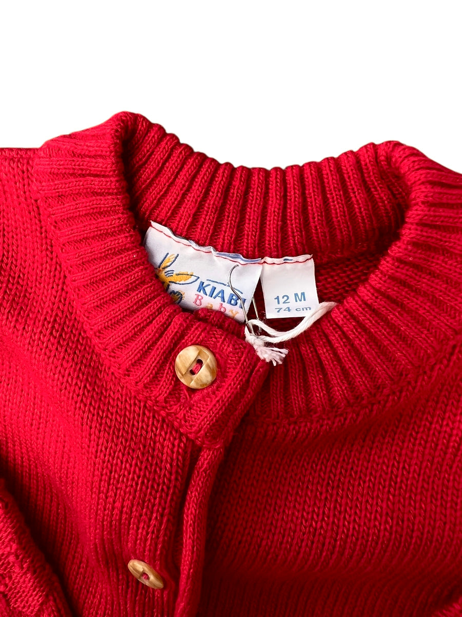 Gilet tricot rouge - 18 mois
