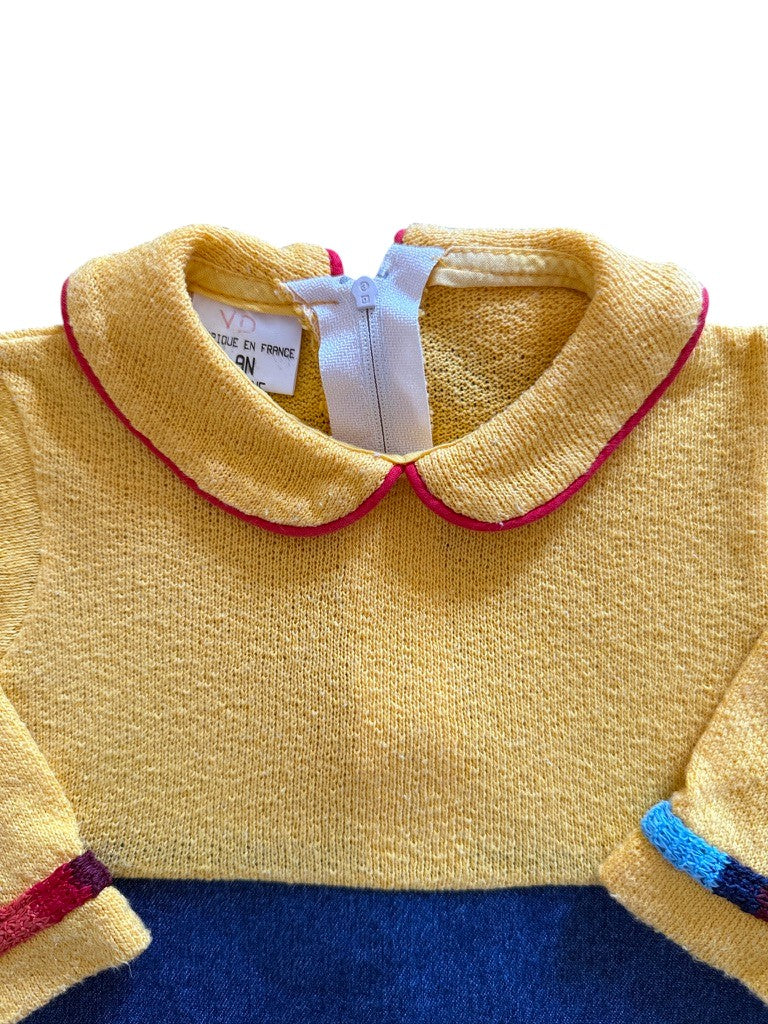 Robe bi-matière 70s - 12 mois