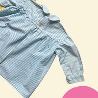 Blouse rayée bleue années 60 - 18/24 mois