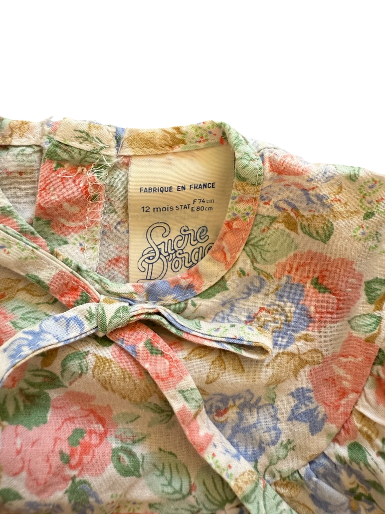 Robe fleurie volant et noeud - 12 mois