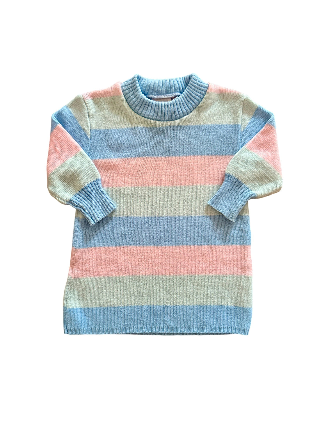 Robe pull rayée pastel - 12 mois