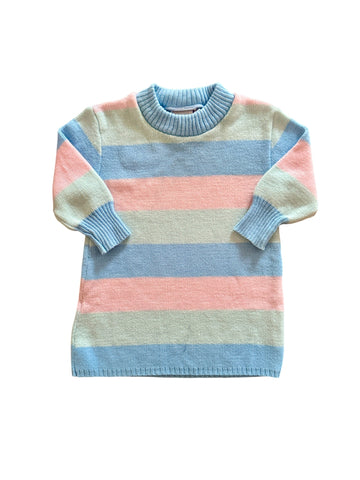 Robe pull rayée pastel - 12 mois