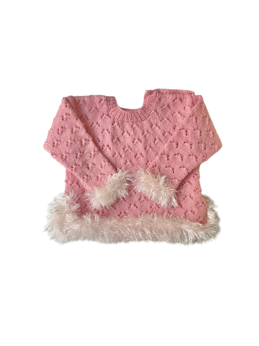 Pull fantaisie rose - 6 mois