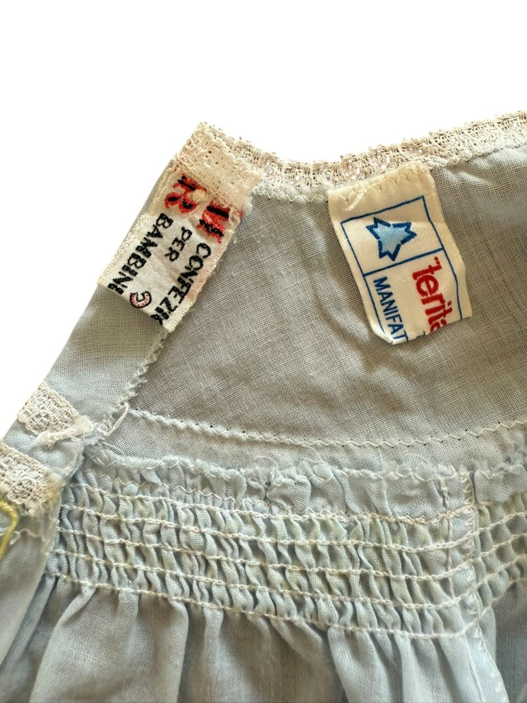 Blouse bleue brodée papillons - 3 mois