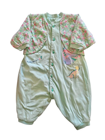 Combi molletonnée éléphant rose - 12 mois