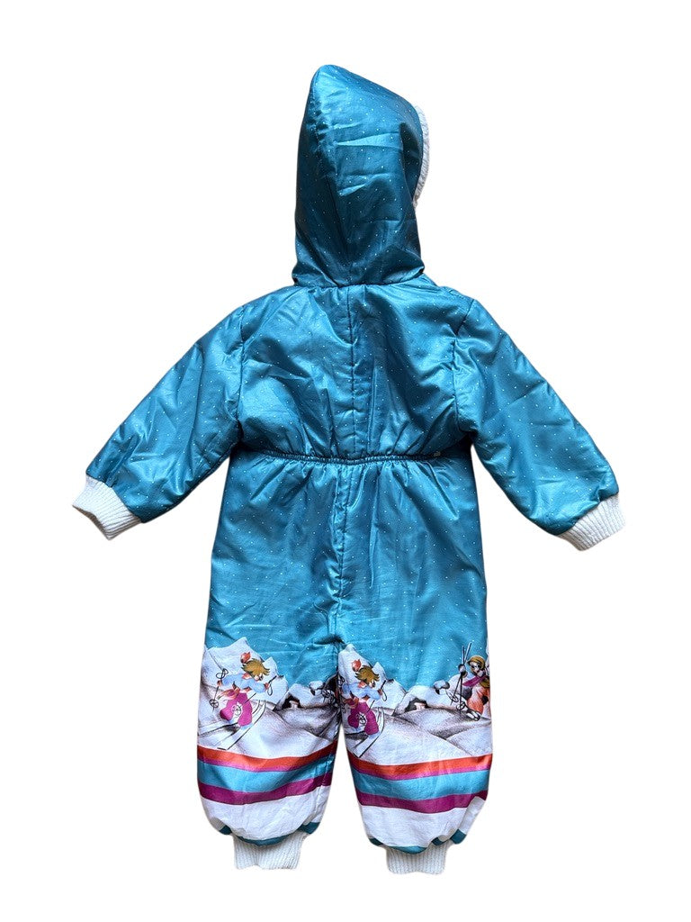 Combi pilote skieurs flocons bleue - 6 mois