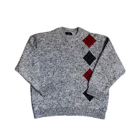 Pull gris chiné damiers - 6 ans