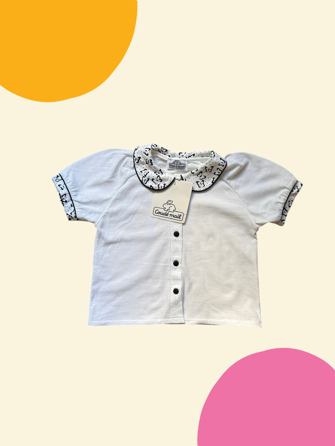 Ensemble t-shirt + salopette papillons marine - 12 mois