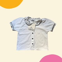 Ensemble t-shirt + salopette papillons marine - 12 mois