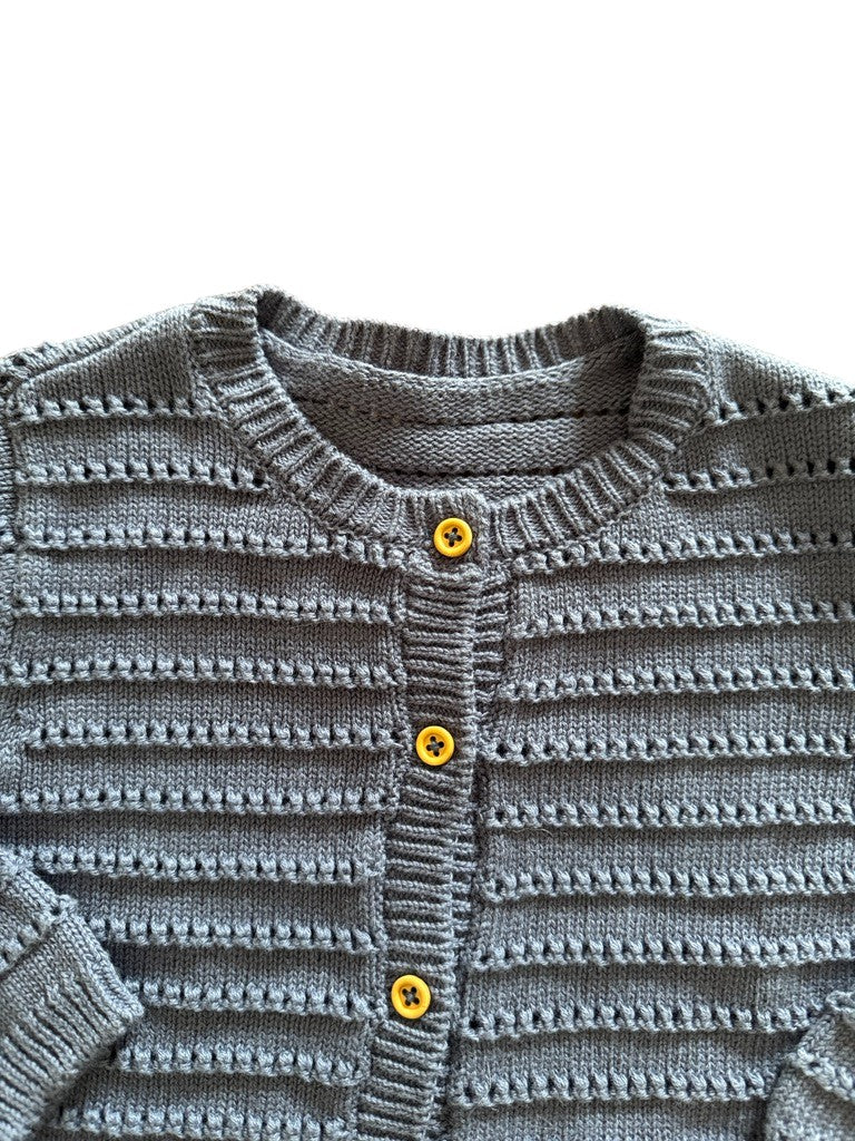 Gilet maille ajourée bleu - 12 mois