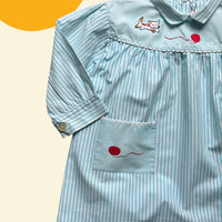 Blouse rayée bleue années 60 - 18/24 mois