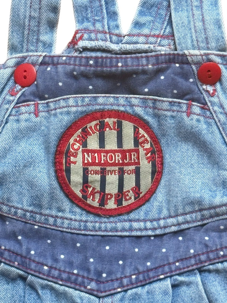 Salopette denim pois - 24 mois