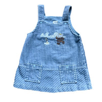 Robe salopette velours côtelé bleue - 12 mois