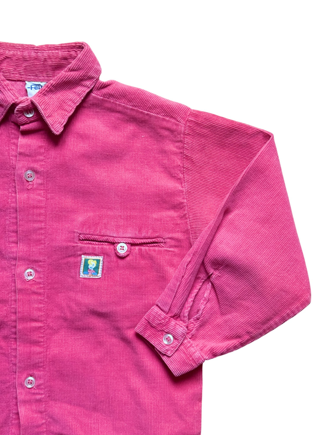 Chemise velours côtelé rose made in France - 4 ans