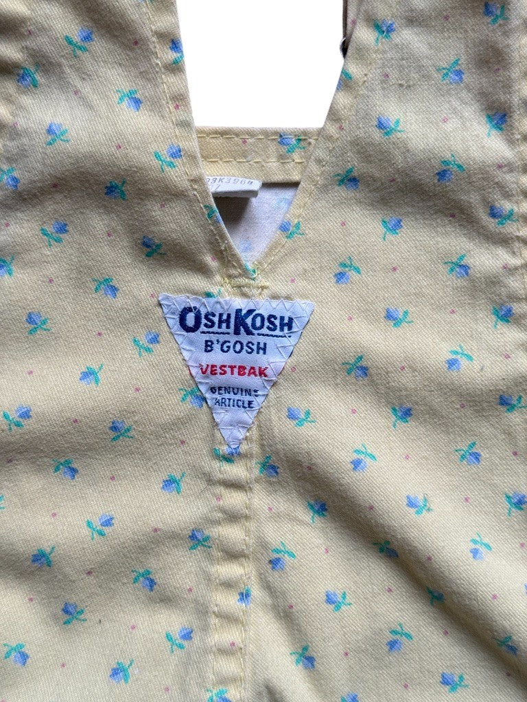 Salopette denim jaune fleurie - 24 mois