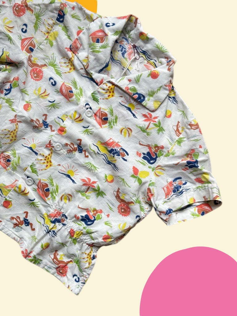 Chemisette imprimé plage cintrée - 24 mois