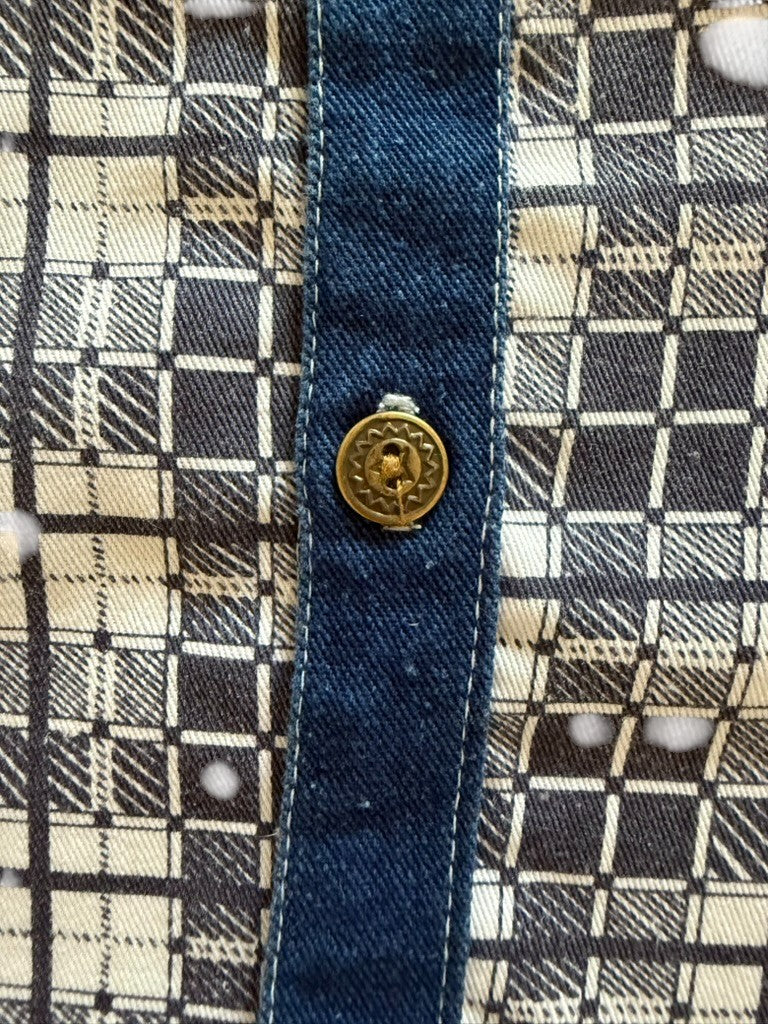 Chemisette denim carreaux sport - 24 mois