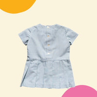Robe pied de poule bleue années 60 - 24 mois