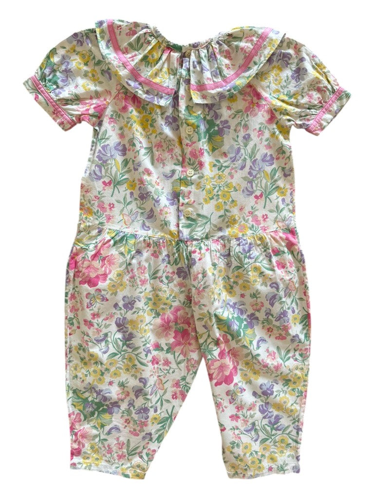 Combinaison fleurie col volant - 3 ans