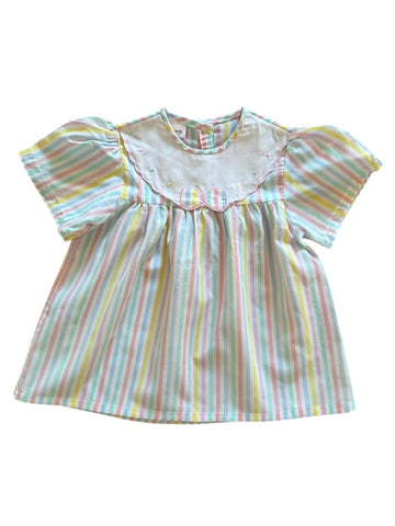 Robe rayée pastel noeud - 18 mois