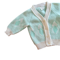 Gilet jacquard vert d'eau - 12 mois